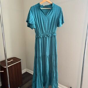 Teal Midi Dress with details